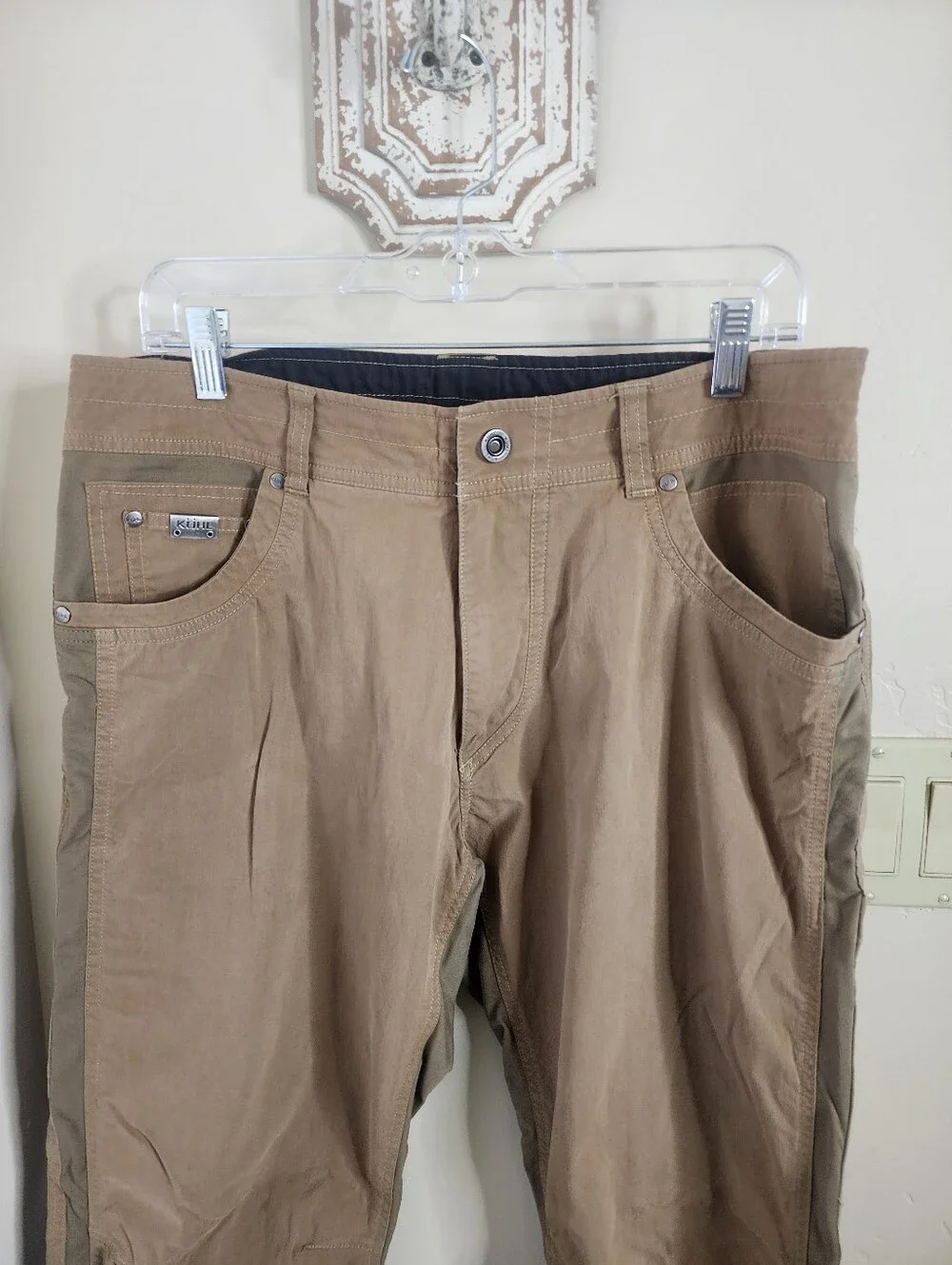 KUHL Radikl Men's Hybrid Hiking Pants - Tan Khaki - Size 34x30